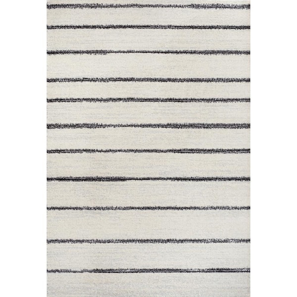 Williamsburg Minimalist Stripe Cream/Black 3 ft. x 5 ft. Area Rug