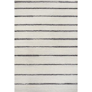 Williamsburg Minimalist Stripe Cream/Black 5 ft. x 8 ft. Area Rug