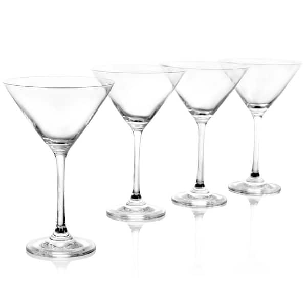 LipLidz ~ 10 oz. Martini Glass w/Attachable Drink-thru Lid (4  Pack): Martini Set: Martini Glasses