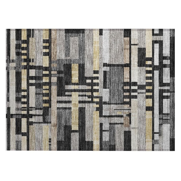 Chantille Machine Washable Indoor/Outdoor Abstract ACN3051 Black 3 ft. x 4 ft. Area Rug