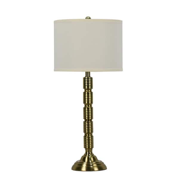 Fangio Lighting 30.25 in. Soft Gold Industrial Ribbed Metal Column ...