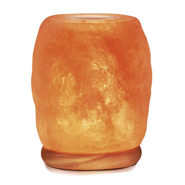 Himalayan Glow 4 in. Aroma Therapy Salt Lamp with Wooden Base
