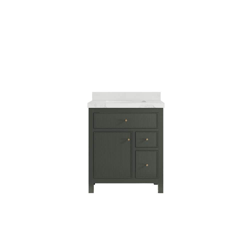 Sonoma 30 in. W x 22 in. D x 36 in. H Bath Vanity in Pewter Green with 2 in. Calacatta Nuvo Top price history on PriceWatchPro