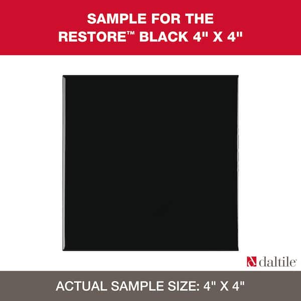 Daltile Restore Black 4 in. x 4 in. Glazed Ceramic Sample Tile