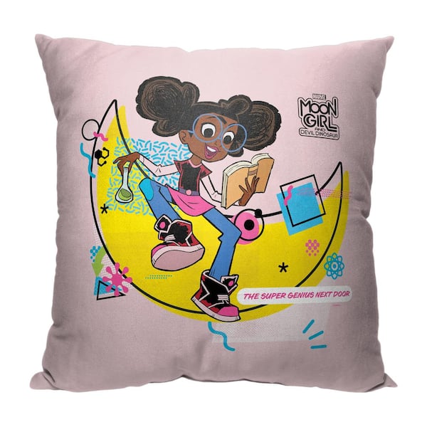 THE NORTHWEST GROUP Marvel Moon Girl Super Genius Lu Printed Multi-Colored Throw Pillow