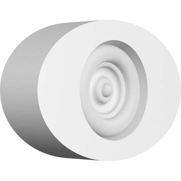 Ekena Millwork 4 in. W x 2-3/4 in. H x 1 in. P Standard Dalton Bullseye Rosette with Square Edge