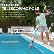 Cordless Rechargeable Handheld Vacuum with Telescopic Pole for Pools/Spas/Hot Tubs, up to 18.9 GPM