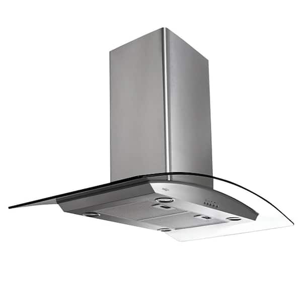 Ancona Brezza 30 in. Convertible Island Mount Range Hood with Light in Stainless Steel