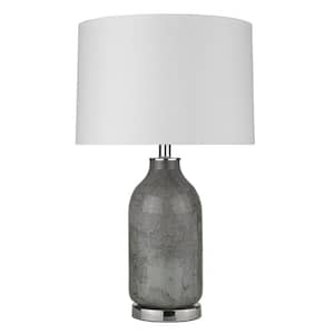 25.25 in. Silver Standard Light Bulb Bedside Table Lamp