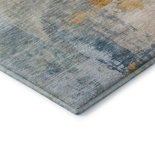 Mayfield Premium Machine Washable Abstract AMF1160 Linen 9 ft. x 12 ft. Area Rug