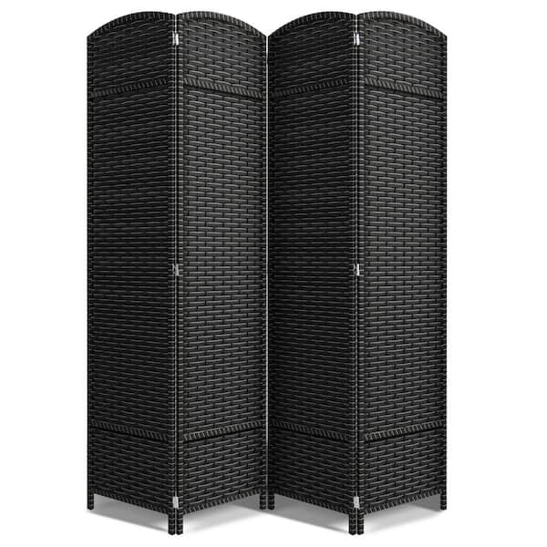 4-Panel Room Divider 6 ft. Tall, Wide Double Hinged Privacy Screen Panels, Partition Room Dividers, Multicolored Solid