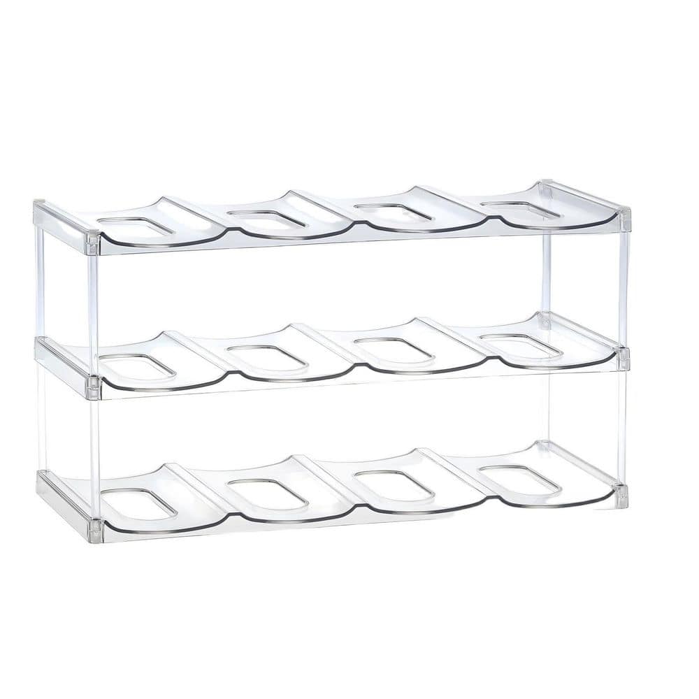 Wudkey 3 Tier Stackable Water Bottle Organizer, 12 Cup Clear ...
