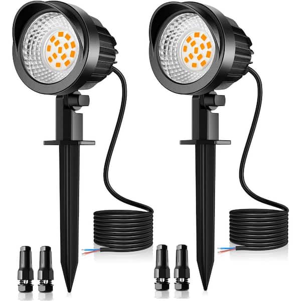 7W 800 Lumen Low Voltage Warm White Landscape Flood Light with Adjustable Lamp Head IP66 Waterproof 2-Pack