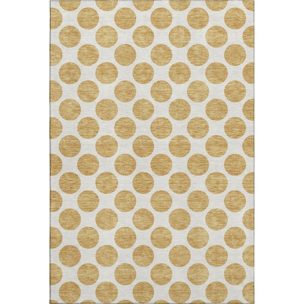Addison Rugs Mayfield Premium Machine Washable Abstract AMF980 Gold 5 ft. x 7 ft. 6 in. Area Rug