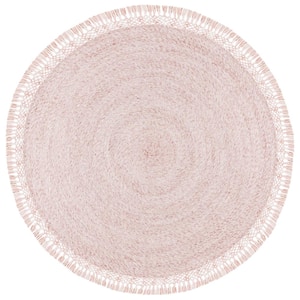 Sahara Pink 4 ft. x 4 ft. Round Solid Area Rug
