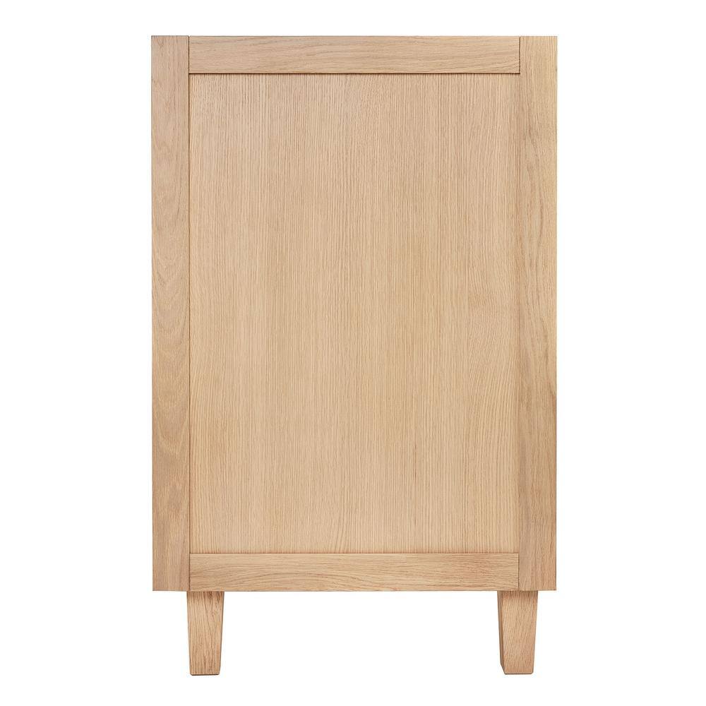 Monroe 42" Light Oak Freestanding Vanity Cabinet with Black Hardware