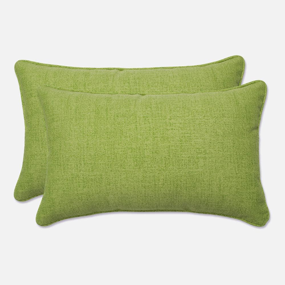 Vibrant Garden Green Rectangular Lumbar Pillow Set