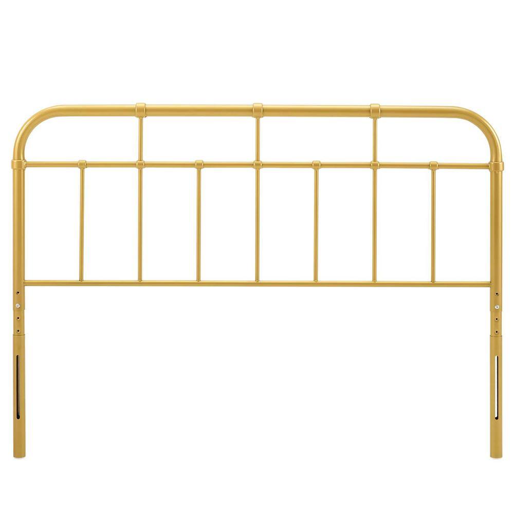 Alessia Full Gold Metal Headboard with Spindle Detail