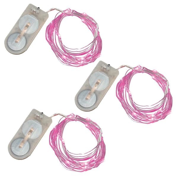 20-Pink Waterproof Mini LED String Light (Set of 3)