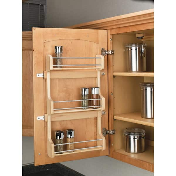 21.5 in. H x 13.5 in. W x 3.12 in. D Medium Cabinet Door Mount Wood 3 Shelf Spice Rack