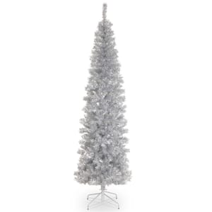 7 ft. Silver Tinsel Artificial Christmas Tree