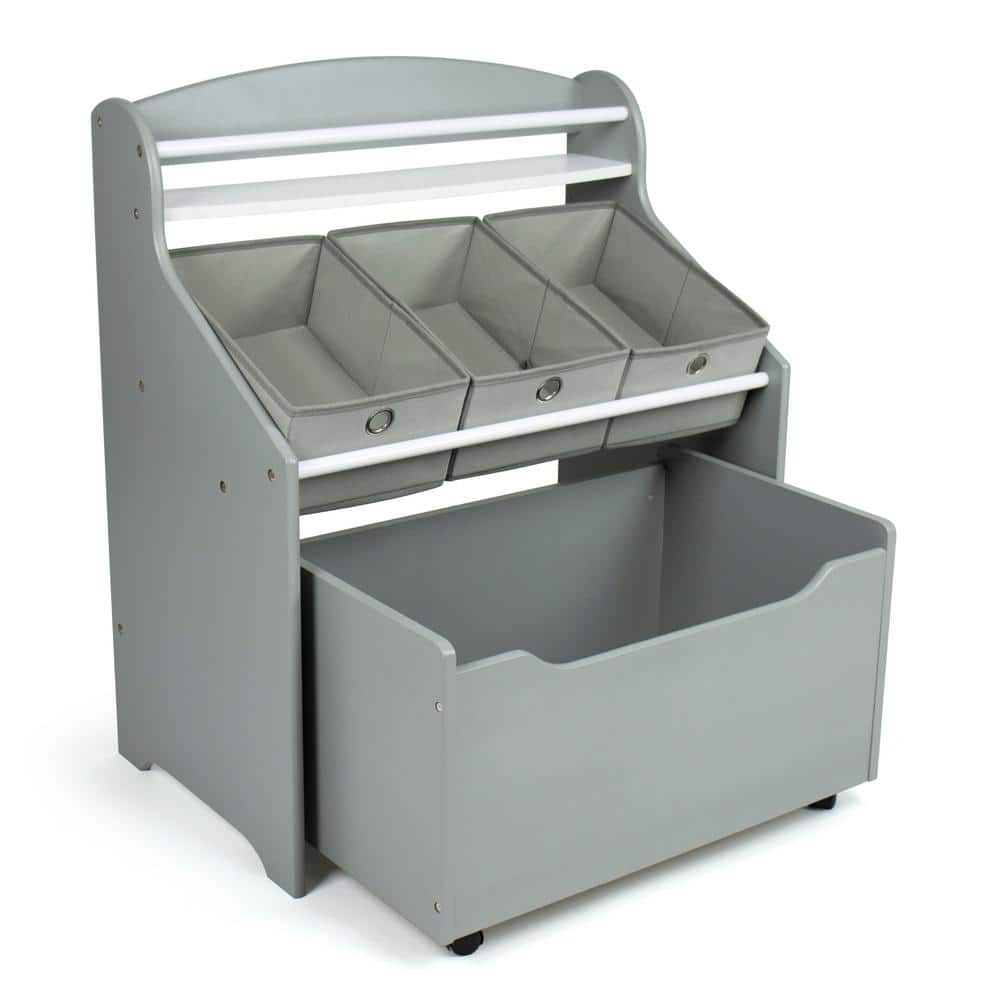 Humble Crew Camden 3-in-1 Grey Toy Organizer with Rollout Trunk