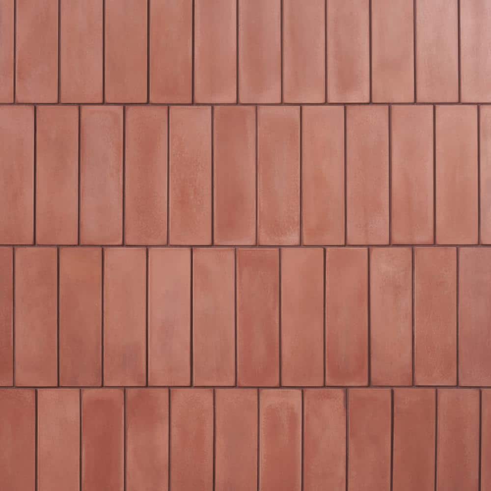 Cotto Matte Red Cement Look Subway Wall Tile 2" x 8"