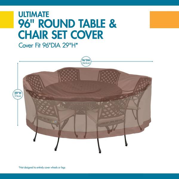 Duck Covers Ultimate 96 In Dia X 29, Large Circular Patio Table Cover