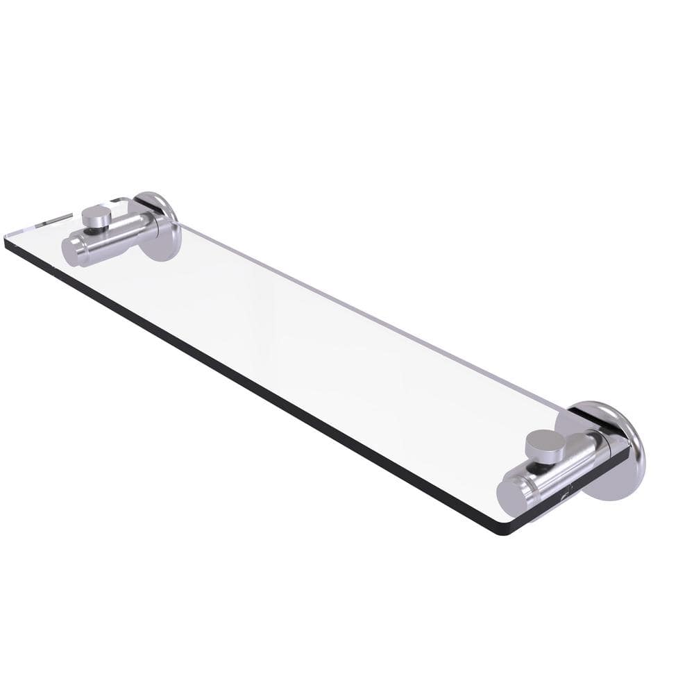 Allied Brass Tribecca Collection 22 in. Glass Vanity Shelf with Beveled  Edges in Satin Chrome TR-1/22-SCH The Home Depot