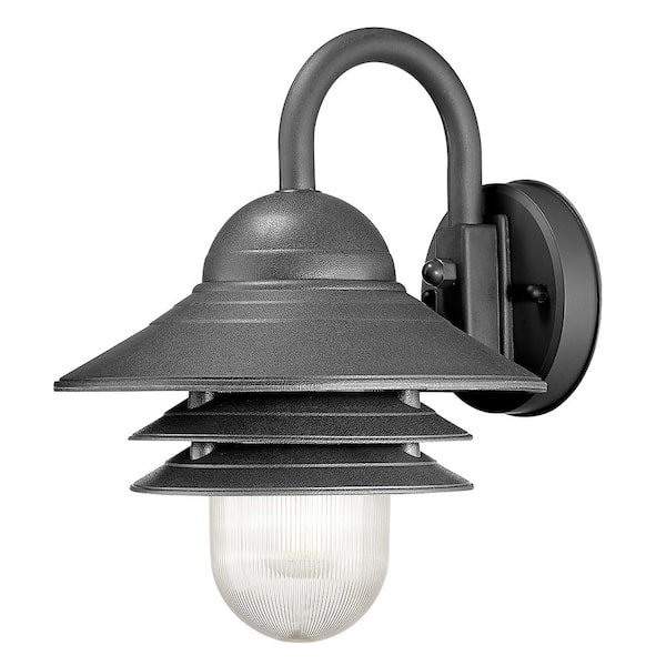 Mariner Collection 1-Light Matte Black Outdoor Wall Lantern Sconce