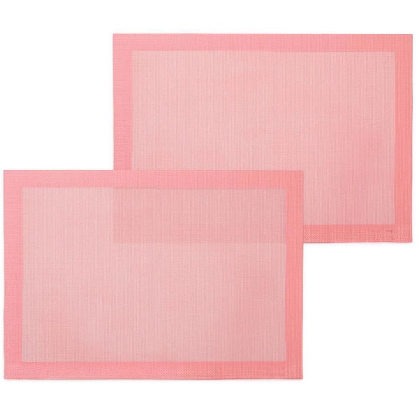 Silicone Fiberglass Sakura Pink Perforated Baking Mats Non-Stick Reusable Oven Liners for Bread Cookie 2 Pieces