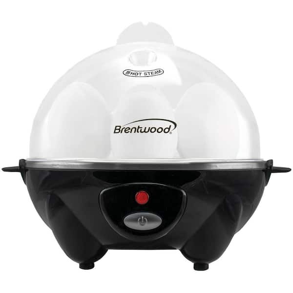 Brentwood 7-Egg Black Electric Egg Cooker with Auto Shutoff TS