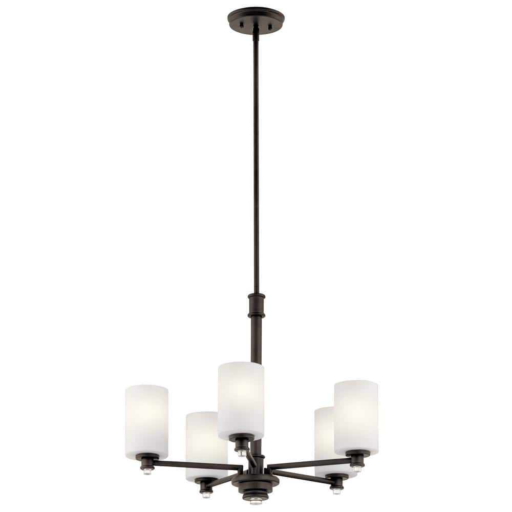 KICHLER Joelson 24 in. 5Light Olde Bronze Transitional Shaded Cylinder