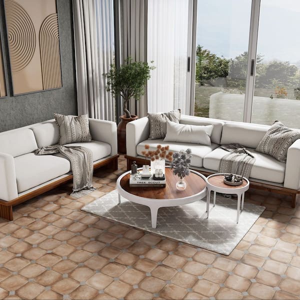 Laverton Octagon Natural with Taco Grafito 8 in. x 8 in. Porcelain Floor and Wall Tile (11.25 sq. ft./Case)