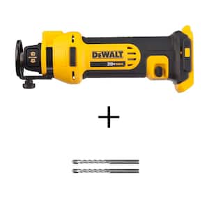 20-Volt MAX Cordless Drywall Cut-Out Tool (Tool-Only) with 5/32 in. Pilot Point Drywall Drill Bit (2-Pack)