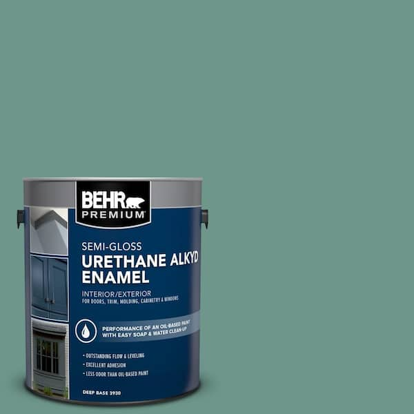 BEHR PREMIUM 1 gal. #M440-5 Lunar Tide Urethane Alkyd Semi-Gloss Enamel Interior/Exterior Paint