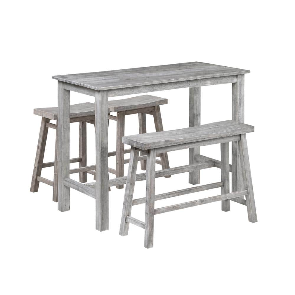 Sonoma 4-Piece Storm Gray Wire-Brush Pub Set