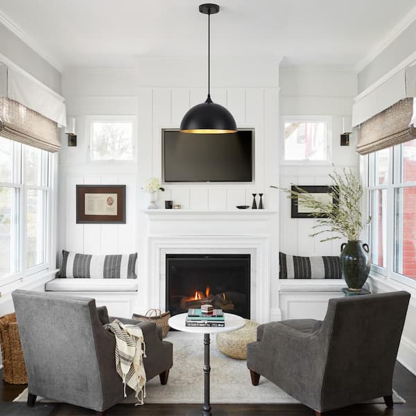LWYTJO Danialah 1-Light Black Industrial Farmhouse Single Pendant