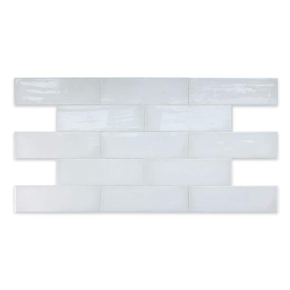 The Tile Doctor Sake Rectangle White 3 in. x 9 in. Smooth Glossy ...