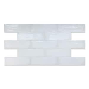 Sake Rectangle White 3 in. x 9 in. Smooth Glossy Ceramic Artistic Subway Wall Pool Tile (7.99 sq. ft./44-piece case)