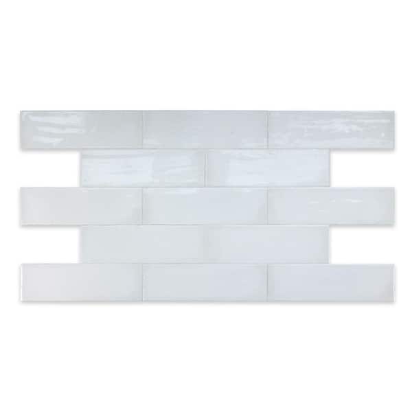 The Tile Doctor Sake Rectangle White 3 in. x 9 in. Smooth Glossy ...