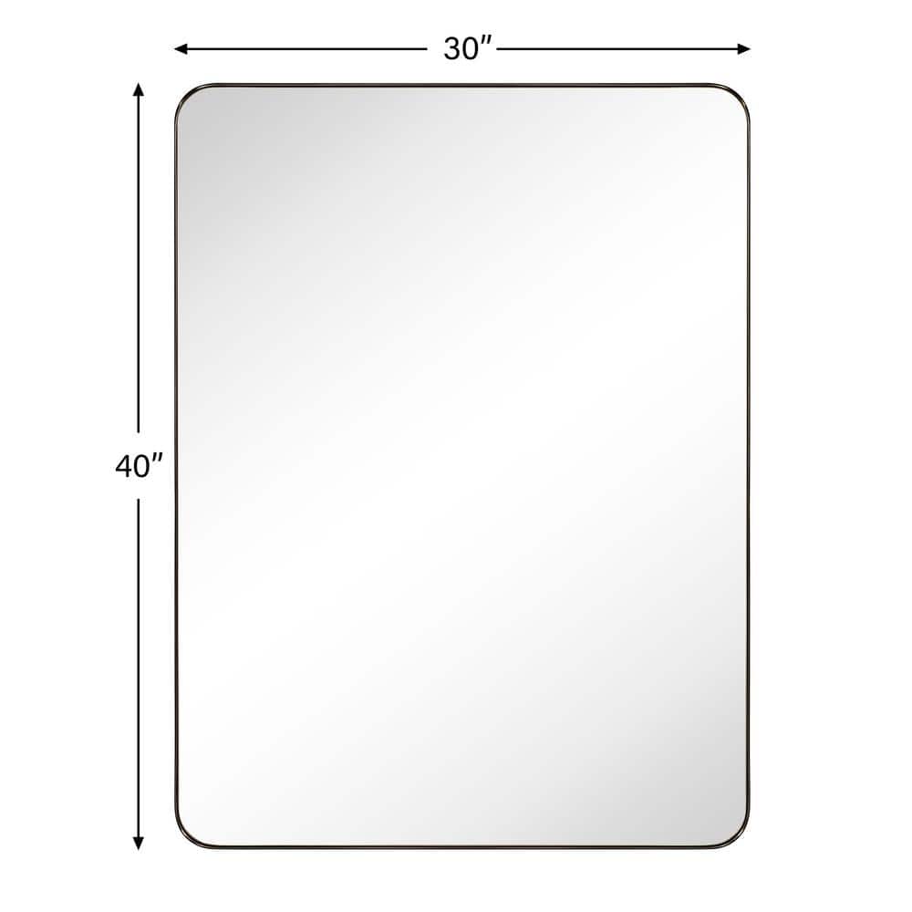 Bronze and Silver Rectangular Bathroom Vanity Mirror