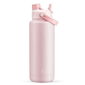 40 oz. Pink Stainless Steel Insulated Water Bottle with 2-in-1 Straw and Spout Lid for Sports, Gym, Travel and School