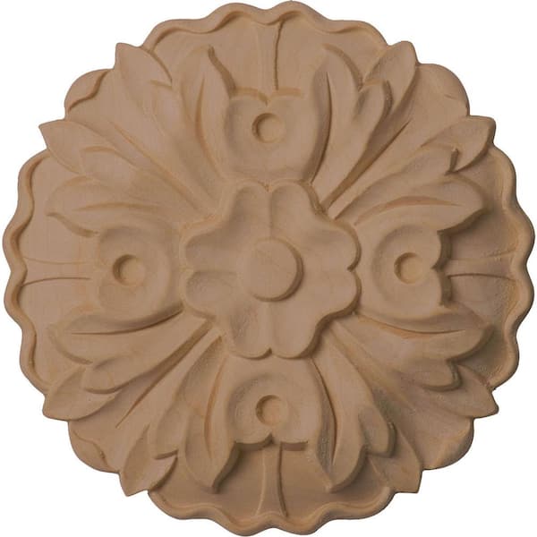 Ekena Millwork 5 in. x 3/4 in. x 5 in. Unfinished Wood Alder Kent Rosette