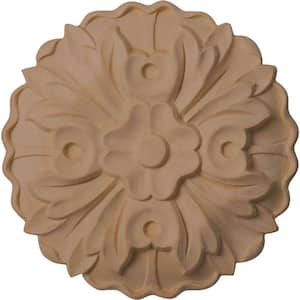 5 in. x 3/4 in. x 5 in. Unfinished Wood Cherry Kent Rosette