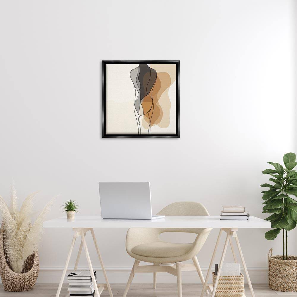 Earthy Neutrals Pattern by LSR Creative Studio Black Floater Frame Abstract Graphic Art Print 25 in. x 25 in. price history on PriceWatchPro
