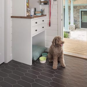Kite Black 4 in. x 11-3/4 in. Porcelain Floor and Wall Subway Tile (11.81 sq. ft. / case)