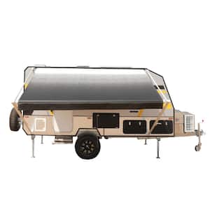 12 ft. RV Retractable Awning (96 in. Projection) in White and Black Fade