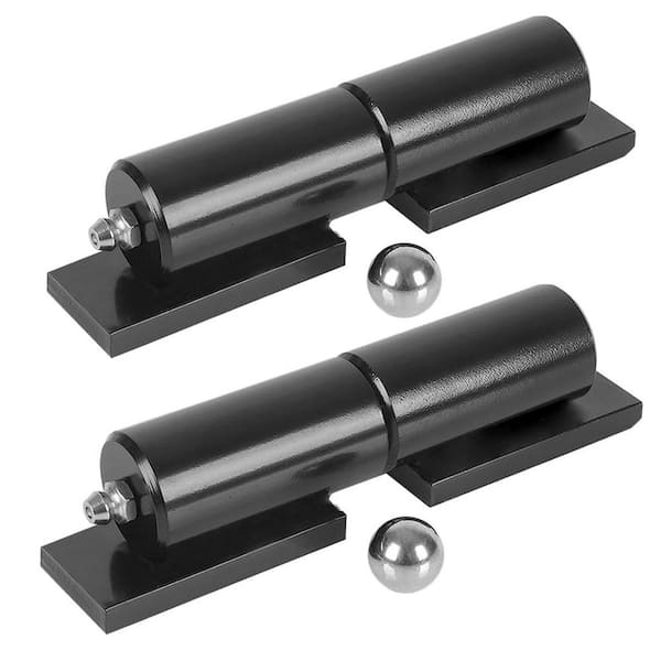 Unbranded Barrel Gate Hinge 5 Heavy Duty Weld-On Fence Hinge 450 lbs. Capacity Black Electrostatic Powder Coating 4-Pack Steel