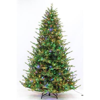 9 ft Windsor Green Fraser Fir LED Pre-Lit Artificial Christmas Tree with 1200 Color Changing Mini Lights